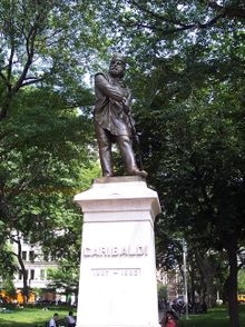 Garibaldi statue in Washington Square Park, N.Y.