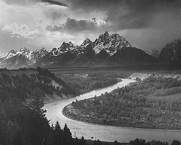 Tetons and the Snake River, Grand Teton National Park, Wyoming (http://www.historyplace.com/unitedstates/adams/G01.jpg)