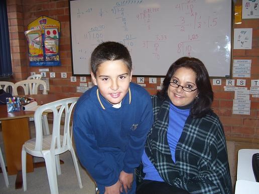 Ana with Javier, one of her students