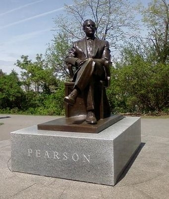 Here is a statue of him on Parlament Hill (http://sandwalk.blogspot.com/2008/05/lester-b-pearson.htm)