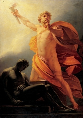 Prometheus standing in glory. (http://centres.exeter.ac.uk/cee/prometheus/Heinrich_fueger_1817_prometheus.jpg)