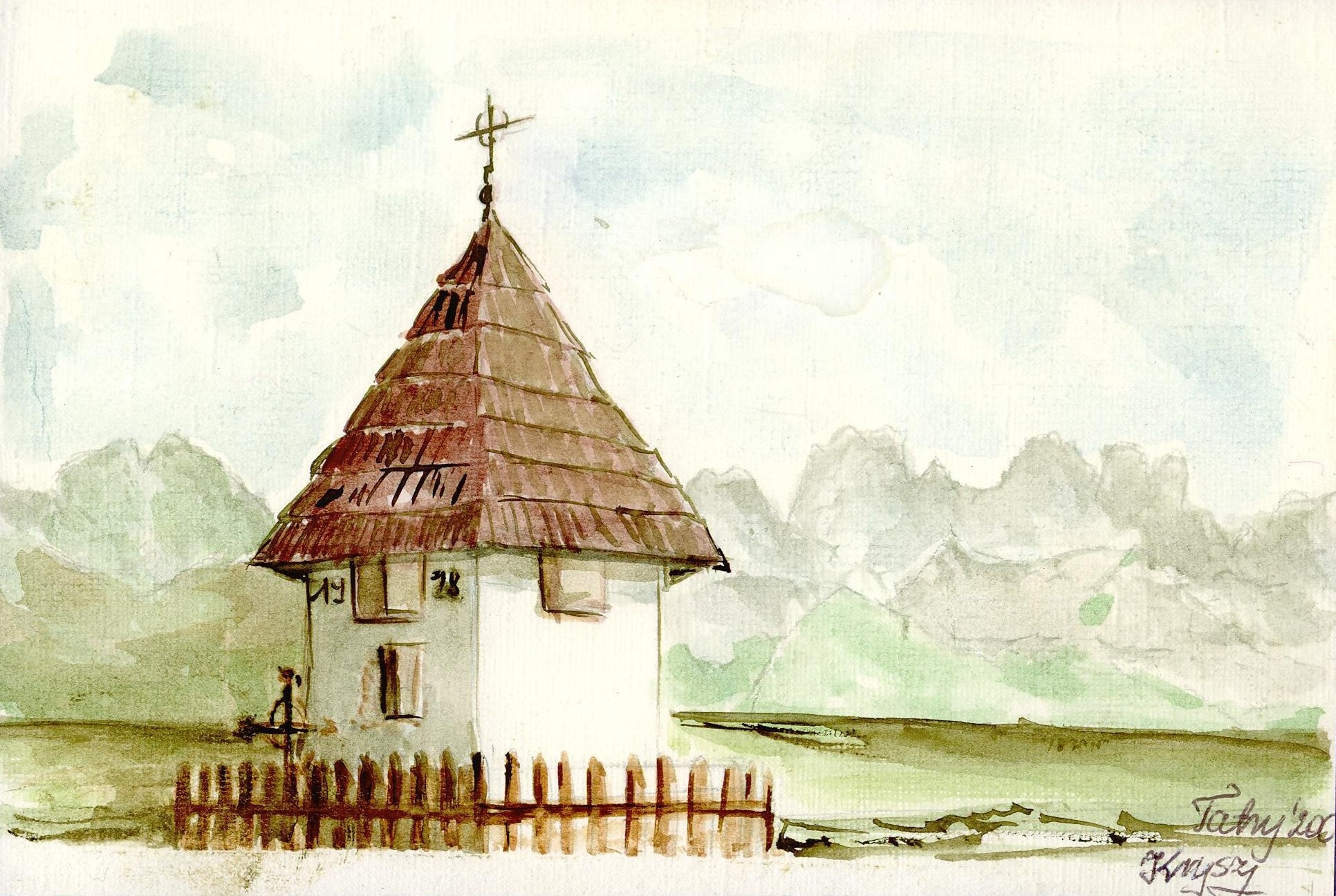 Picture of Tatra Mountain and the small shrine