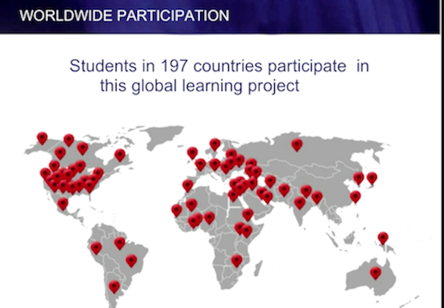 Screenshot showing map of places MY HERO is used in the classrooms