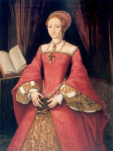 Elizabeth with a book in hand (https://englishhistory.net/tudor/monarchs/queen-el ())
