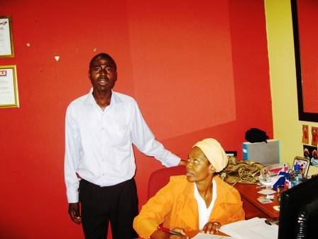 Patrick with Ziyanda in her office (I took with my camera)