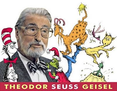 A picture of Dr. Seuss with many of his best work (http://mattoneal.com/when-did-dr-seuss-win-the-pulitzer-prize/)