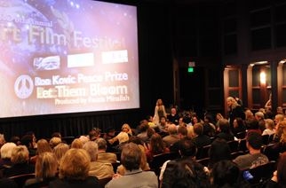 Ron Kovic presenting his Peace Award in front of the 2010 MY HERO Film Festival audience