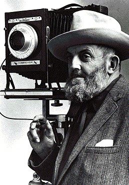 Ansel Adams with his camera (