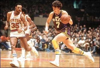 Pete playing in the pro's. (http://www.nba.com/history/players/maravich_summary.html)