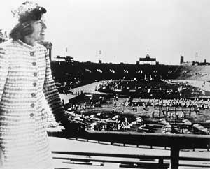 Mrs. Shriver at Special Olympics Games 1968 <br> (Courtesy of Special Olympics)