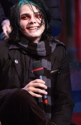 This is a picture of Gerard at an interview. (I got this picture from www.photobucket.com)