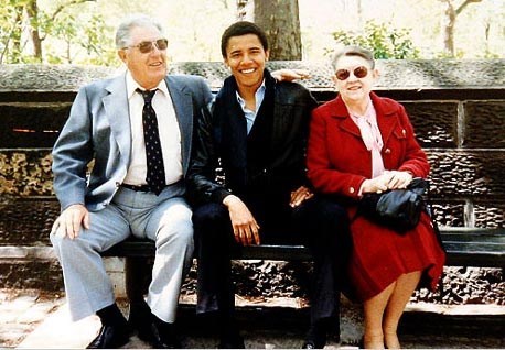 Barack Obama with his grandparents