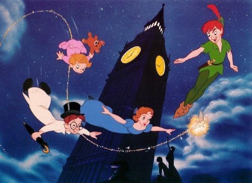 Peter Pan and friends flying  (http://www.animatedheroes.com/peterpan.html ())