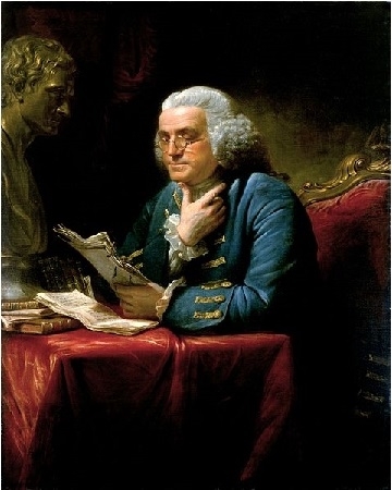 This a portrait of Benjamin Franklin (1706-1790). (http://en.wikipedia.org/ (David Martin))
