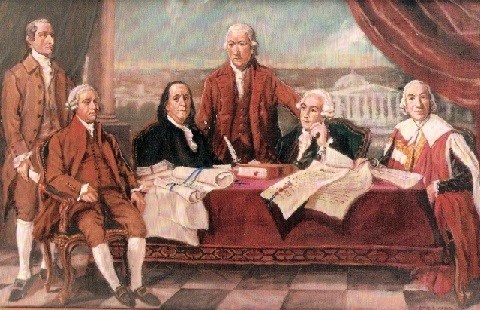 The signing of the Treaty of Paris in 1783. (http://www.davidrwagner.com/signingoftreatyofparis (David Wagner))