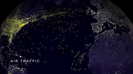 Air Traffic seen from Space (BELLA GAIA and NASA)
