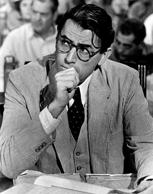 <b>Atticus Finch (actor Gregory Peck in the film, To Kill a Mockingbird, by author Harper Lee)</b>
