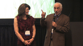 Bill Benenson and Laurie Bernhard accepting their 2010 MY HERO Film Festival Best of Fest Award