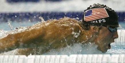 Michael Phelps swimming the butterfly
