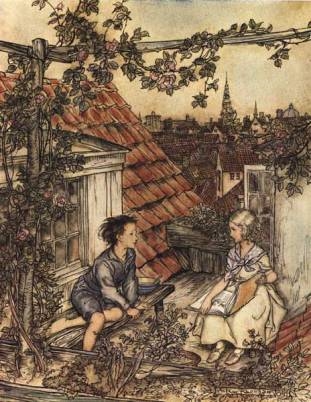 Gerda and Kai (illustration by Arthur Rackham)