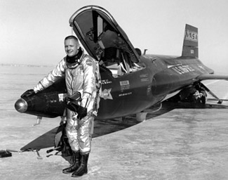 Neil Armstrong as a fighter pilot<br> (http://www.nasa.gov/missions/<br>research/neil_armstrong.html)