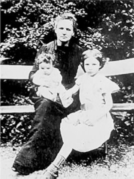 Marie with her daughters, Irene and Eve