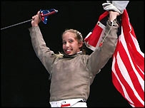 Mariel after her gold medal win<br> (http://news.bbc.co.uk/sport1/hi/<br>olympics_2004/fencing/<br>3574244.stm )