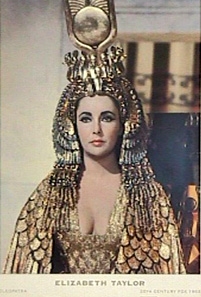 <center>Elizabeth Taylor as Cleopatra (www.info.com)</center>