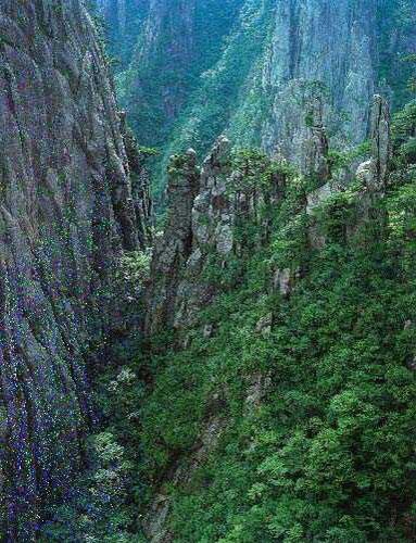 <center>Huang Shan, one of the sacred mountains in south-eastern China <br>Image from: http://www.holycross.edu/departments/political_science/lcass/china-photos/pages/china-13.htm</center><p>