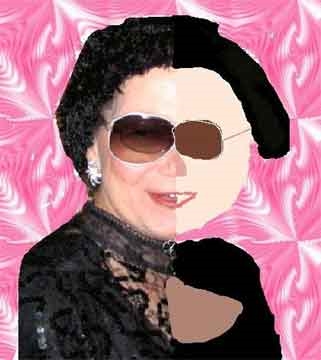 I drew half of this picture of my Grandma. (My mom)