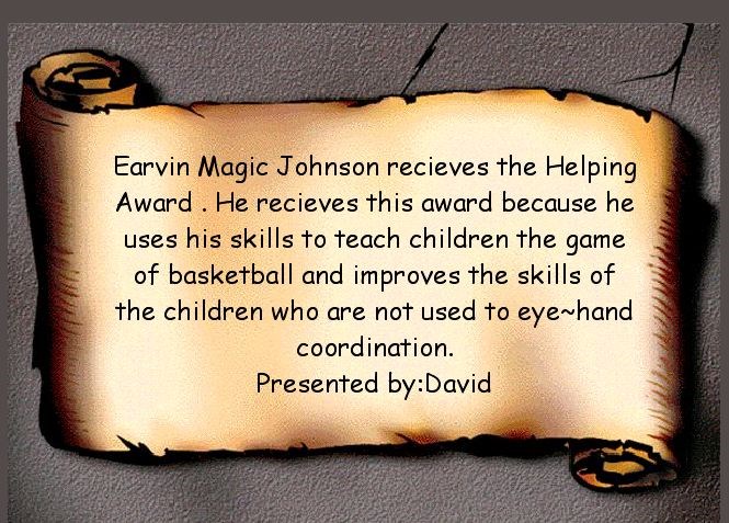 Magic Johnson receives an award from me!