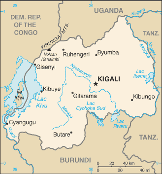 Map of Rwanda (The World Factbook)