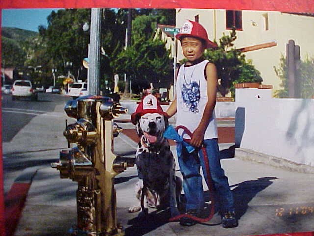 Gonzo and I at the Laguna Beach Fire Station