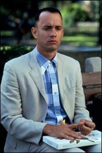 Tom Hanks on bench in Forrest Gump (www.oscars.org/.../ 2003/03.10.07.html)