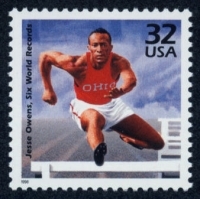 Jesse Owens memoralized in a stamp (www.answers.com)