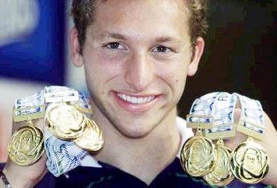 Thorpe with his medals (www.google.com)