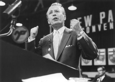 A picture of Tommy Douglas giving a speech (http://www.dcfmedia.ca/images/tcd_convention_high.jpg) 