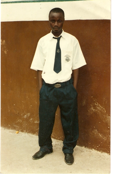 Sidibay in his school uniform
