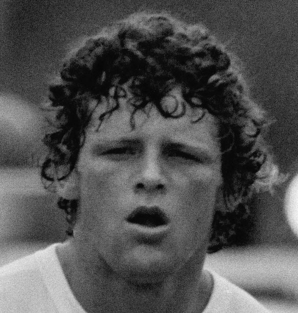 When he was runing (http://upload.wikimedia.org/wikipedia/en/5/52/Terry_fox.jpg)