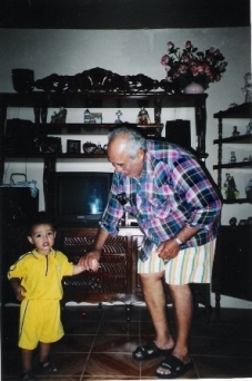 My grandfather and I (My mom took the picture)