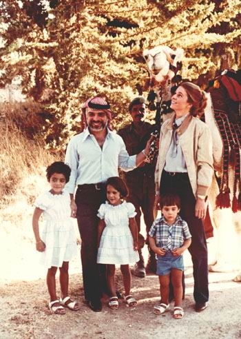 King Hussein and Queen Noor with Prince Ali, Princess Haya and Miss  Abeer.