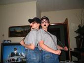 Shannon (left) and I (right) on a typical day. (From a digital camera.)