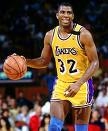 Magic Johnson dribbling up the court for the Lakers (www.espn.go.com)