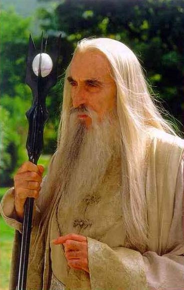 Christopher Lee as Saruman from The Lord of the Rings (elvish.org)