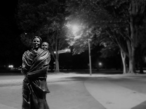 this is an image of a statue of Sacagawea and her (flickr.com)