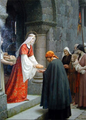 St. Elizabeth feeding the poor (http://www.itmonline.org/bodytheology/images/steliz1.jpg)