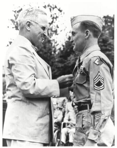 President Harry S Truman presents the Medal of Honor (http://www.arlingtoncemetery.net/btanderson.htm)