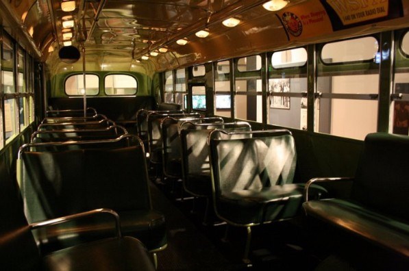 Inside the bus Rosa Parks was on.