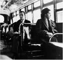 This is a picture of Rosa Parks on the bus