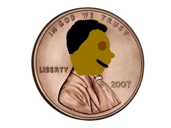 This is my grandpa on the Lincoln penny. (i painted this myself.)